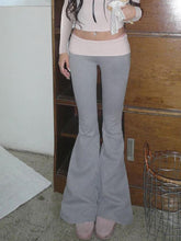 Low Waist Color-Block Slim-Fit Boot-Cut Pants