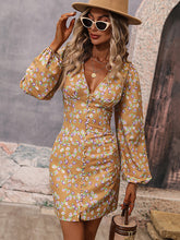 Bohemia A-Line Buckle V-Neck Dress