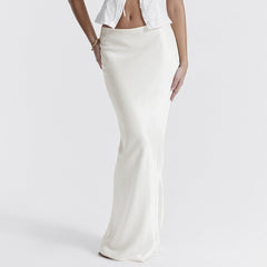White Satin Elegan Skirt