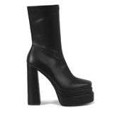 Black Double Platform Ankle Boots