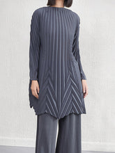 Pleated Solid Color A-Line Long Sleeves Round-Neck Mini Dresses