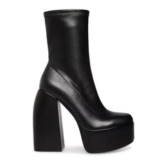 Black Edgy Chunky Heeled Platform Boots