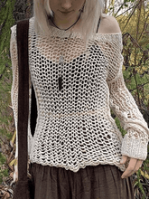 Crochet Hollow Long Sleeve Knit Top