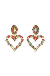Crystal Heart Drop Earrings