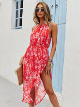 Bohemia Irregular Clipping Floral Round-Neck Dress