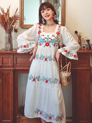 Flare Sleeves Midi Dress