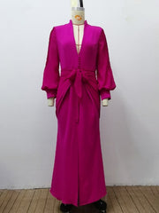 Skinny Wrap Bandage Solid Color Split-Front Zipper V-Neck Maxi Evening Dresses