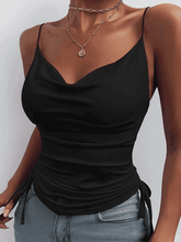 Drawstring Tie Crop Cami Top