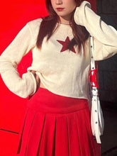 Star Crochet Knit Cropped Sweater