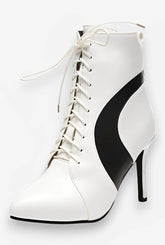 high-heeled lace-up boots