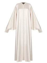 Casual Batwing Sleeves Split-Front Solid Color Maxi Dresses