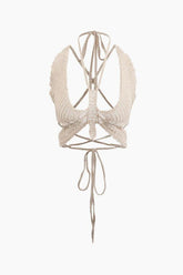 Halter Neck Crochet Knit Butterfly Cami Top