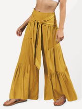woven strap elastic waist this kind of wide-leg A-type casual trousers