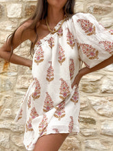 new slanted shoulder casual lantern sleeve dress