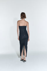 Strapless Sleeveless Denim Dress