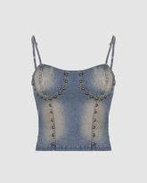 Berehynia Studded Denim Corset Top