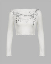 Ridgebour Cropped Chain Graphic Lettuce Top