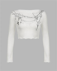 Ridgebour Cropped Chain Graphic Lettuce Top
