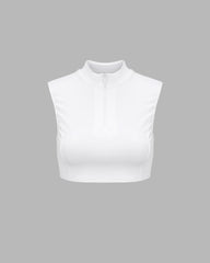 Cloudy Cropped Tank Zip Top