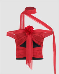Wrapped Rose Tube Top