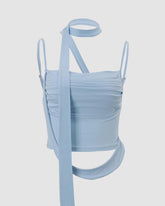 Haellen Neck Tie Cropped Top
