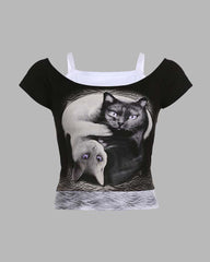 Ying Yang Feline Top
