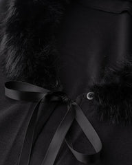 Dark Perk Fuzz Collar Trench Cardigan