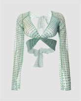 Hortensia Mesh Cut Out Tie Top