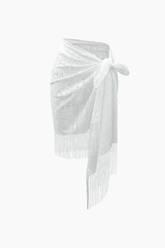 Lace Fringe Hem Sarong Cover Up