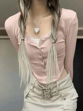 Lace Pink Knit Crop Top