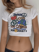 Love Peace Printed Crop Top