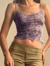 Mesh Floral Crop Cami Top