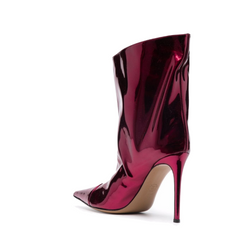 Pink High Fashion Metallic Ankle Boots