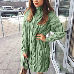 Vintage Solid Knitted Dress