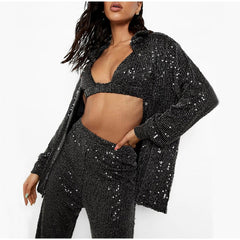 Black Sequin Three Piece Set