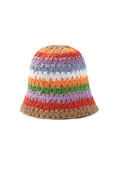 Rainbow Straw Bucket Hat