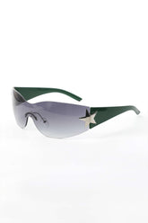 Star Decor Wraparound Rimless Sunglasses