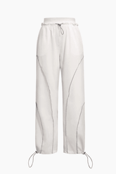 Stitching Detail Toggle Pants