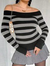 Striped Off Shoulder Knit Top