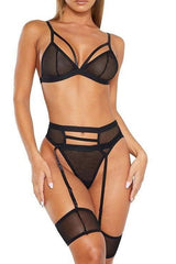 Transparent Mesh Design Lingerie Set