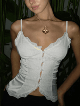 V Neck Lace Embroidery Cami Top