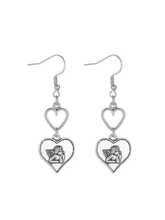 Vintage Cherub Heart Earrings