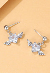 Vintage Cherub Wing Rhinestone Earrings