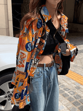 Vintage Mixed Print Long Sleeve Blouse