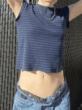 Vintage Striped Baby Crop Top