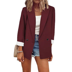 Basic Double Breasted Solid Colored Blazer
