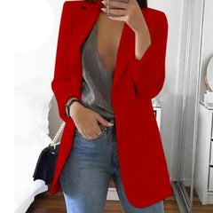 Cardigan Jackets Open Front Solid Color Casual Oversized Long Blazer