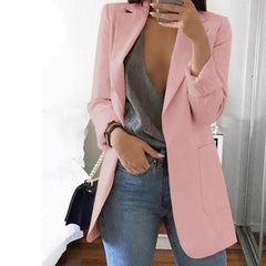 Cardigan Jackets Open Front Solid Color Casual Oversized Long Blazer
