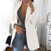 Cardigan Jackets Open Front Solid Color Casual Oversized Long Blazer