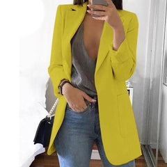 Cardigan Jackets Open Front Solid Color Casual Oversized Long Blazer